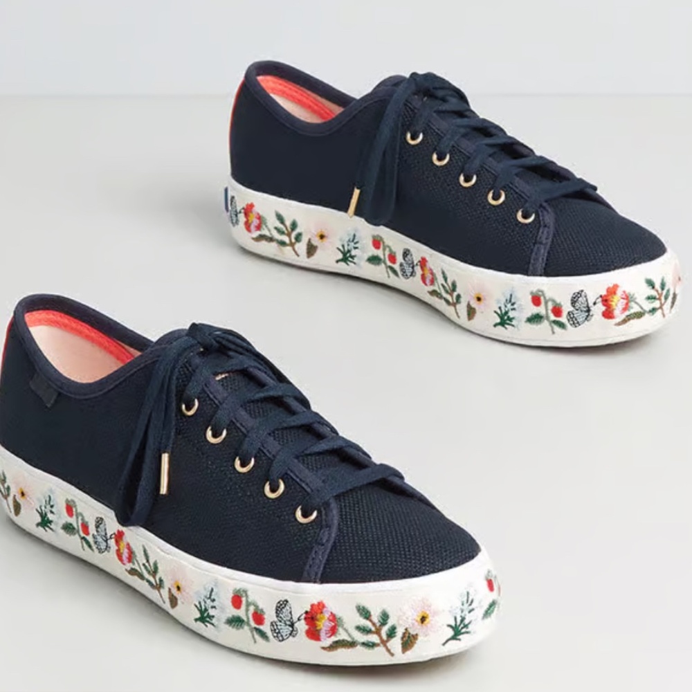 Keds x Rifle Paper Co Embroidered Platform Sneakers